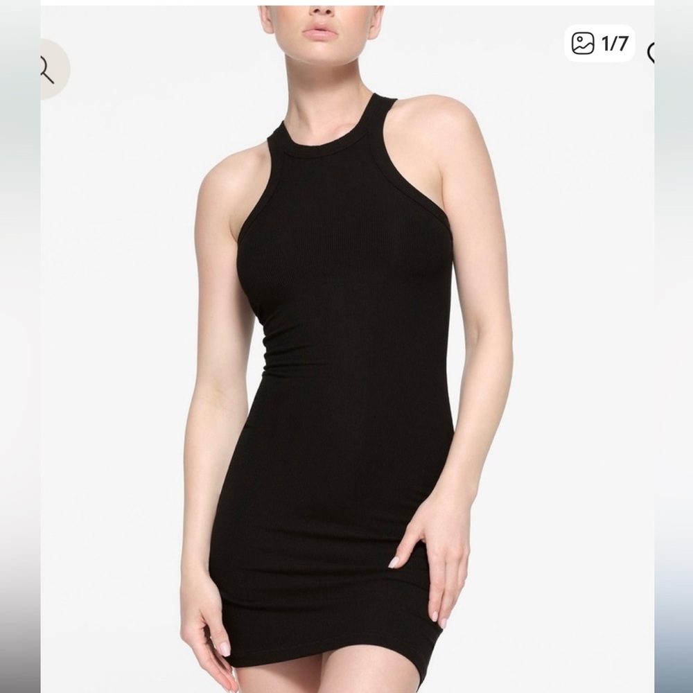 SKIMS mini tank dress black size XS